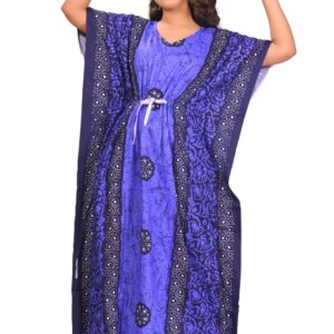 Fabimi Women L Size Cotton Kaftan Nighty New - Blue