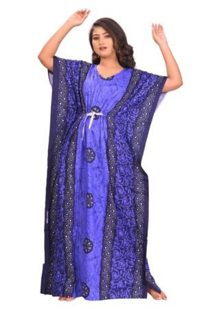 Fabimi Women L Size Cotton Kaftan Nighty New - Blue