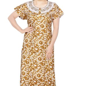 Fabimi Women's XL Cotton Nighty: Comfortable Sleepwear for Curvy Ladies - Soft and Breathable Nightdress in Extra-Large Size