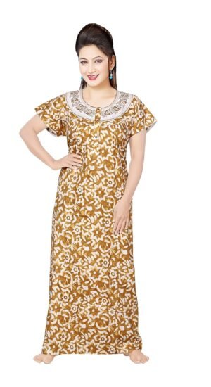 Fabimi Women's XL Cotton Nighty: Comfortable Sleepwear for Curvy Ladies - Soft and Breathable Nightdress in Extra-Large Size