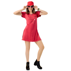 Fabimi Women's Long Top with Side Cut & Sleeve Pattern – Stylish and Comfortable, Available in L, XL, XXL, 3XL, 4XL Sizes.